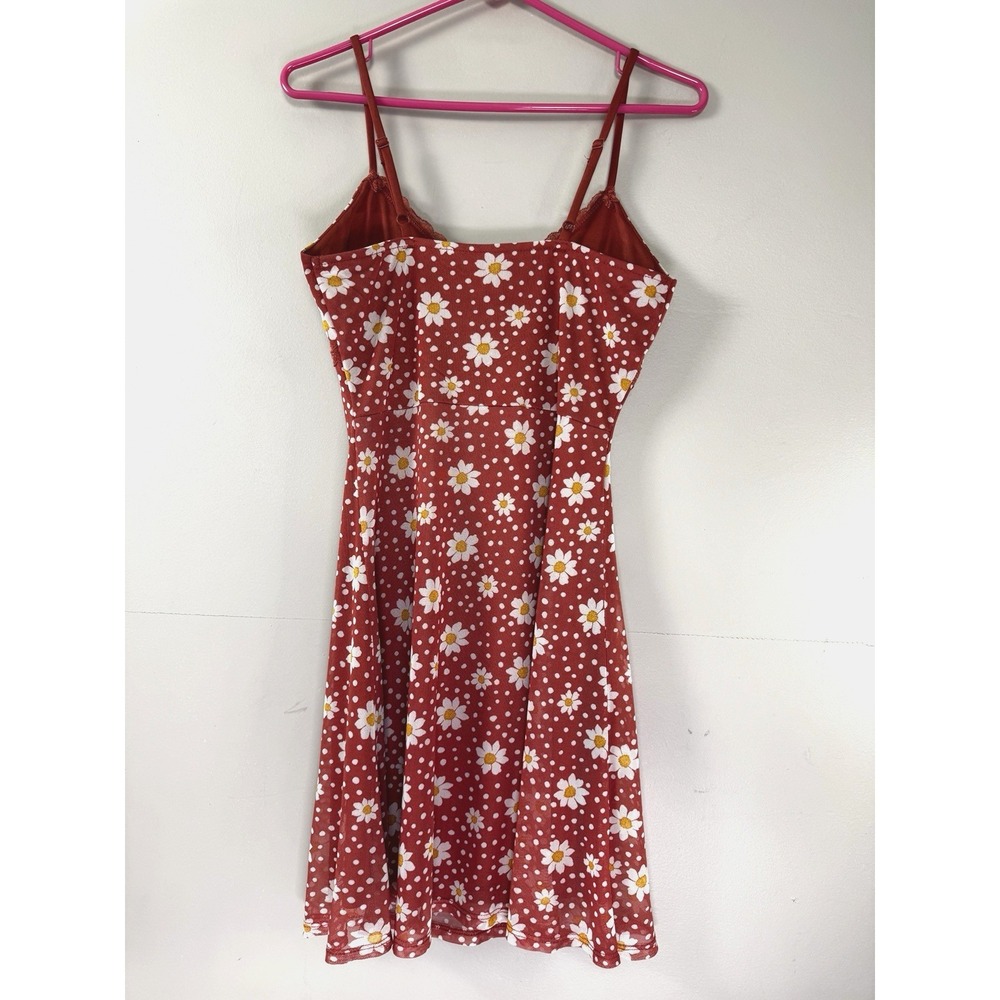 Nobo Babydoll Mesh Daisy Floral Mini Dress Small Festival Hippie Cottage Beachy - Picture 2 of 9